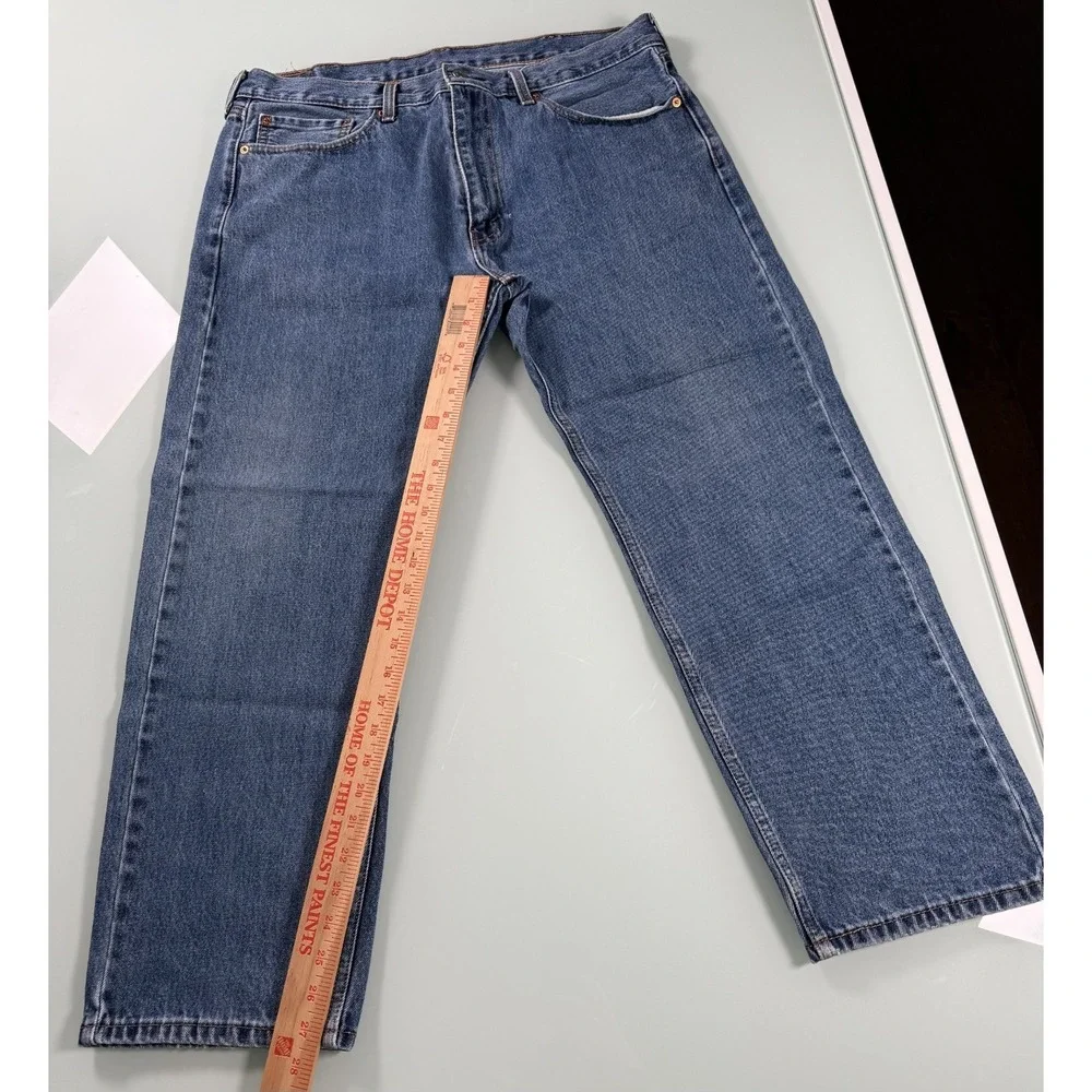 Levis 505 Jeans Mens 38x29 Blue Denim Straight Leg ‎ DadCore